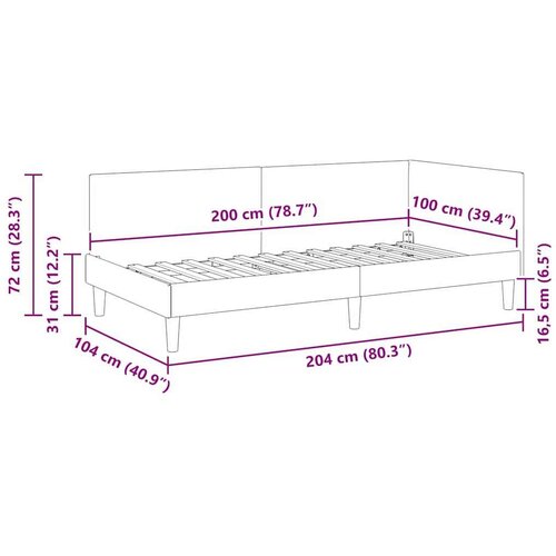  Kutni okvir kreveta Ostalo Svjetlosiva 100 x 200 cm Slike