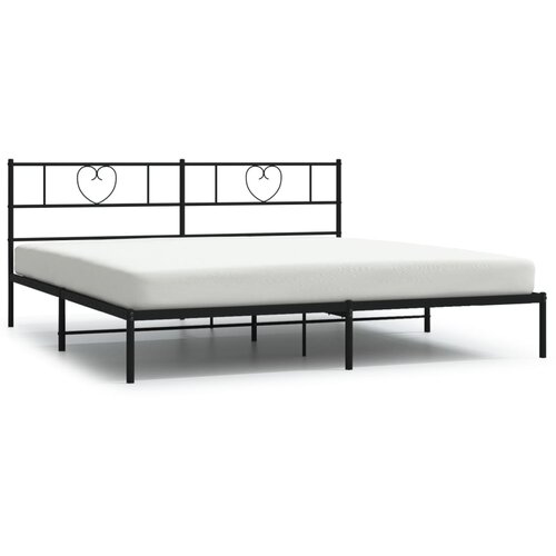 VidaXL Kovinski posteljni okvir z vzglavjem črn 183x213 cm, (20904920) Slike
