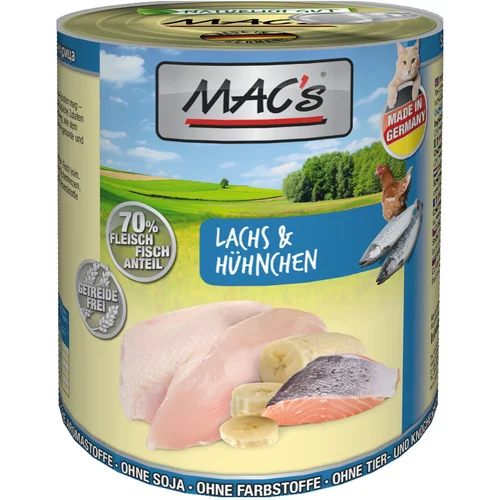 MAC's Varčno pakiranje MAC´s Cat 12 x 800 g - Losos & piščanec
