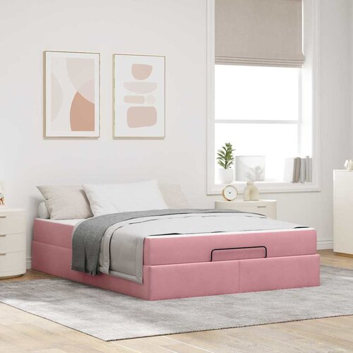 vidaXL Krevetna konstrukcija Ružičasta 140 x 200 cm Baršun Cijene