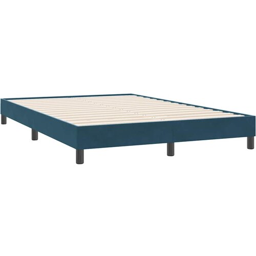 Box Spring krevet bez madracem tamnoplavi 160x220 cm samt Slike