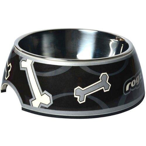 Rogz bubble bowlz l black bone činija Slike