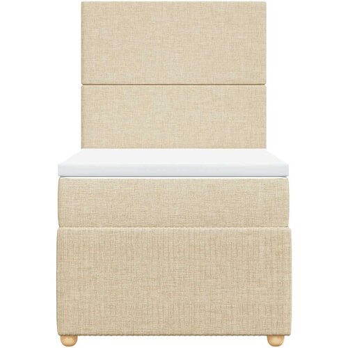  Krevet s oprugama i madracem krem 90 x 190 cm od tkanine Slike