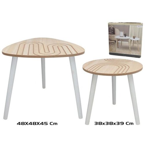  Set 2 stočića Line, 48x48x45cm, Smeđi Cene