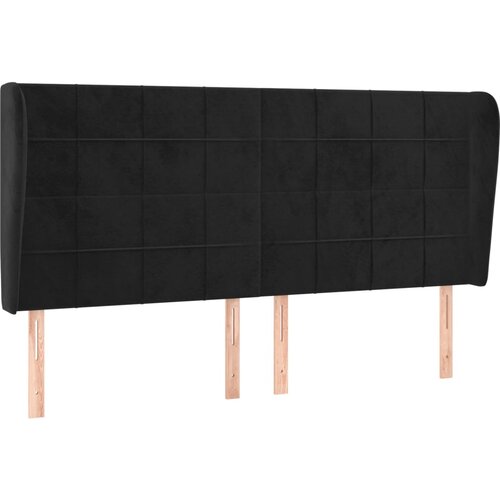 Maison Chic posteljno vzglavje - vzglavna omarica - nočna omarica z u&amp;scaron;esi črno 203x23x118/128 cm žamet, (21708930) Slike