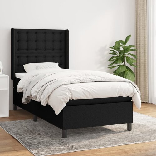 The Living Store Box spring postelja z vzmetnico črna 100x200 cm blago - Box Spring Postelja, (21513379) Slike