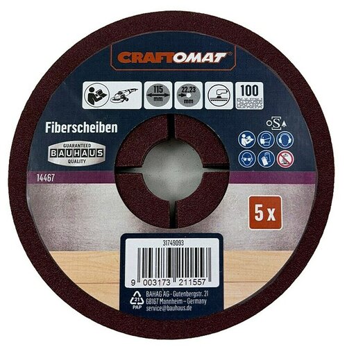 CRAFTOMAT Vlaknasti diski (Premer: 115 mm, Zrnavost: 100, 5 kos) Cene