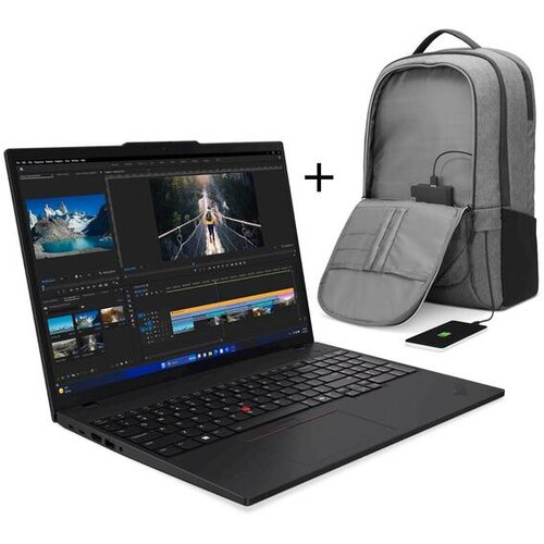 Lenovo prenosnik + nahrbtnik ThinkPad T16 Gen 3/Intel Core Ultra 5 125U/16 GB RAM/512 GB SSD/Win11 Pro/21MNS04M00_B01 Cene