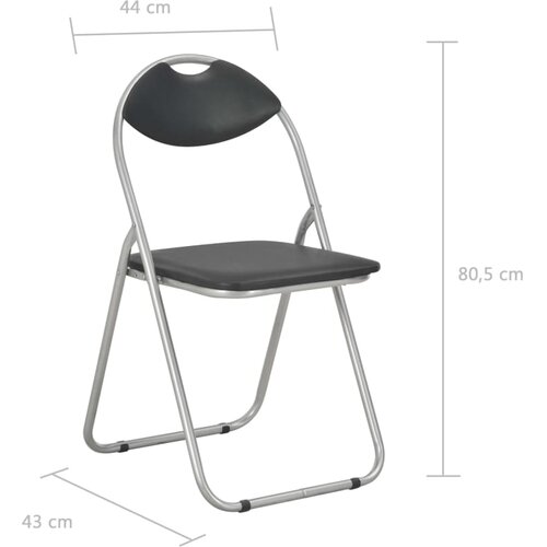  Sklopive blagovaonske stolice od umjetne kože 2 kom crne Slike