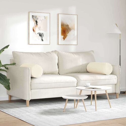 VidaXL valjkasti jastučići 2 pcs krema &amp;Oslash; 25 x 70 cm kordura tekstil Slike