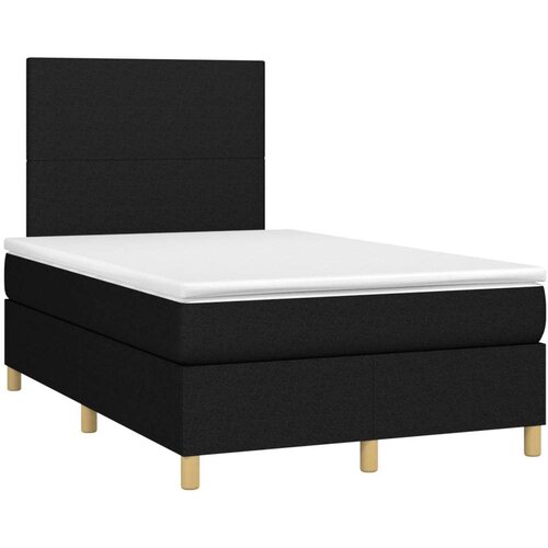  Box spring s madracem LED crni 120 x 200 cm od tkanine Slike