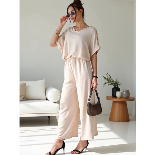 Resti Women's casual set with a short sleeve blouse and wide pants Cijene