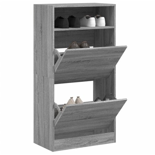 vidaXL Omarica za čevlje siva sonoma 60x34x116 cm inženirski les Cene