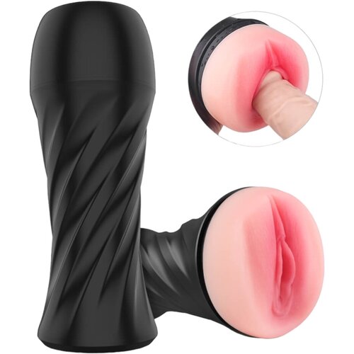 Sex HD Marcus - realistična umjetna maca u futroli (crna-prirodna) Slike