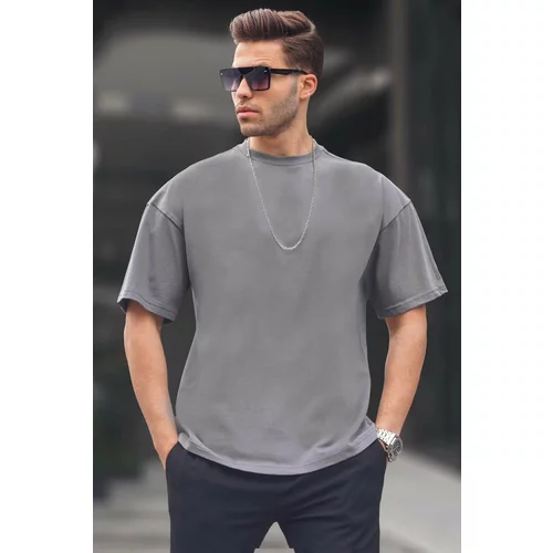 Madmext Men's Smoked Oversize Fit Basic T-Shirt 6066