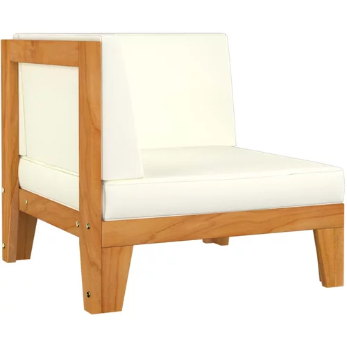 vidaXL Modularna kutna sofa i krem bijeli jastuci od bagremovog drva