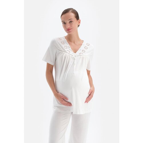 Dagi Maternity Pajama Set - White Cene