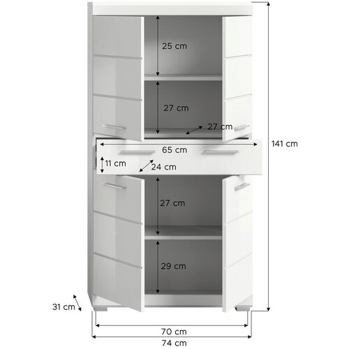 MID.YOU srednje visoka omara 74/141/31 cm Slike