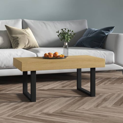  Stolić za kavu svjetlosmeđi i crni 90x45x40 cm MDF i željezo Cijene