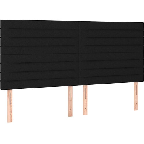  box spring s madracem LED crni 200x200 cm od tkanine Slike