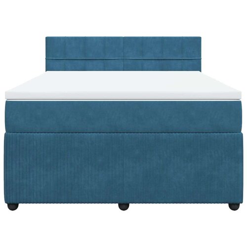 VidaXL krevet box spring s madracem plavi 160 x 200 cm bar&amp;scaron;unasti Slike