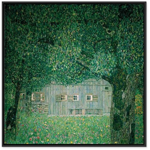  Slika - Gustav Klimt &amp;ndash; Ober&amp;ouml;sterreichisches Bauernhaus 80x80 U crnom drvenom okviru Slike