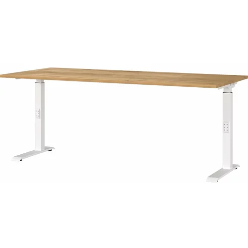 Germania Pisalna miza z nastavljivo višino z mizno ploščo v hrastovem dekorju 80x180 cm Downey –