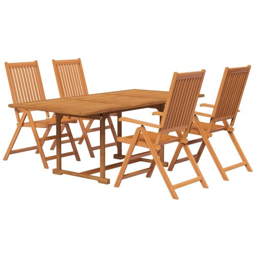  5-dijelni vrtni blagovaonski set od masivnog bagremovog drva 150-200 cm Slike