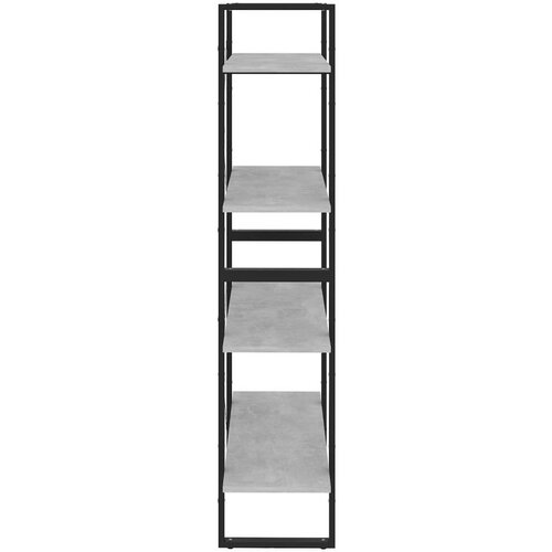 VidaXL Knjižna omara 4-nadstropna betonsko siva 80x30x140cm iverna pl. Slike