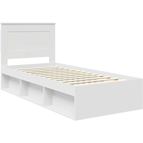  Okvir za krevet Bijelo 75 x 190 cm Čvrsto borovo drvo Slike