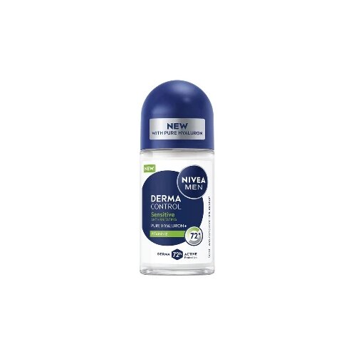 Nivea MEN Derma Control Sensitive anti-transpirant roll-on za občutljivo kožo 50 ml Slike