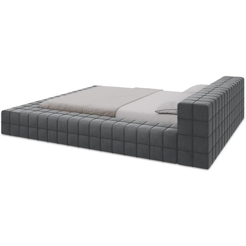 Makamii Tamno sivi tapecirani bračni krevet s podnicom 140x200 cm Akela &amp;ndash; Slike