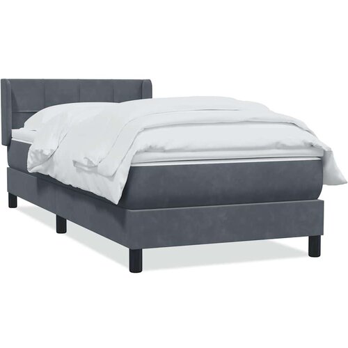 VidaXL Box spring krevet s madracem tamnosivi 80 x 220 cm bar&amp;scaron;unasti Slike