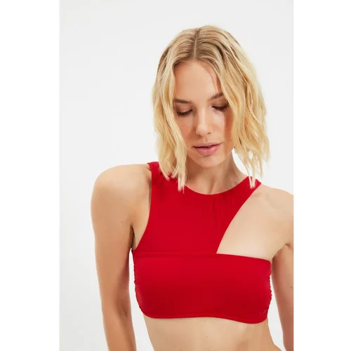 Trendyol Red Halter Neck Bikini Top