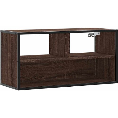 VidaXL TV omarica rjavi hrast 80x31x39,5 cm inženirski les in kovina, (21670998) Slike