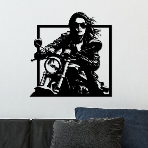 Wallity zidna dekoracija rider, 52 x 54 cm, crna Cene