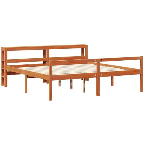  Okvir za krevet 2 pcs Vosak smeđa Čvrsto borovo drvo Slike