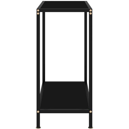  Konzolni stol crni 60 x 35 x 75 cm od kaljenog stakla Slike