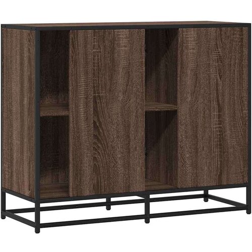 VidaXL Komoda smeđi hrast 92x35x76 cm izrađeno drvo Slike