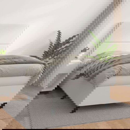  Krevet s oprugama i madracem bijeli 90 x 200 cm od umjetne kože Slike