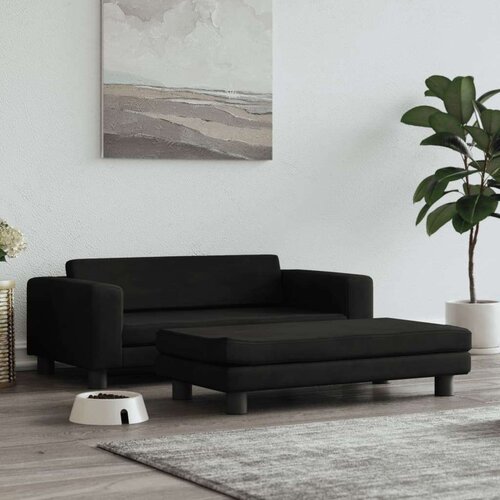  Krevet za pse s produžetkom crni 100 x 50 x 30 cm baršunasti Cijene