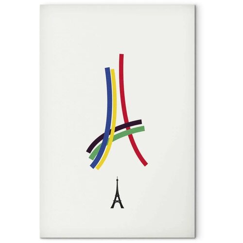  Slika - Eiffel Tower - Colorful Graphics - Abstraction 60x90 Premium Print Slike