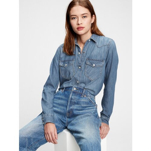 GAP Blue women's denim western shirt Cene