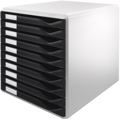  KUTIJA S 10 LADICA FORM SET LEITZ 52810095 SIVO-CRNA Slike