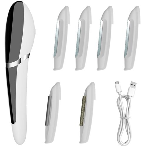 INF Electric Ultrasonic Facial Hair Remover &mdash; 3-Level Rechargeable Type-C Shaver White, (5000339701) Cene