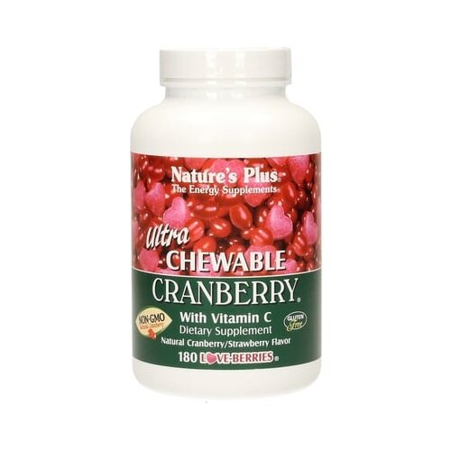 Nature&amp;#039;s Plus ultra Chewable Cranberry z vitaminom C, žvečljive tablete - 180 Zveč. tab. Slike