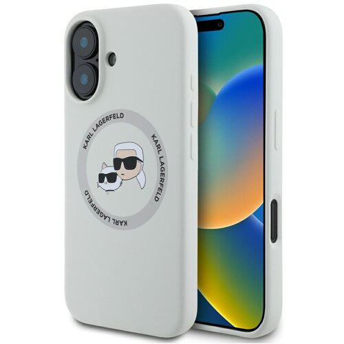 Karl Lagerfeld SILIKONSKI OVITEK DVOJNE GLAVE IN KROŽEK ZA IPHONE 16, (5000013221) Cene