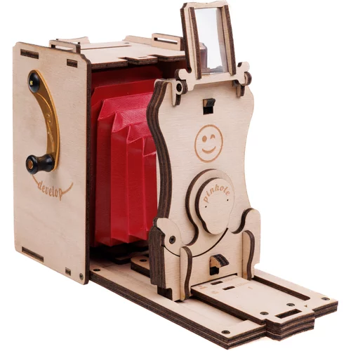 JollyLook Lesena Vnaprej sestavljena lesena Pinhole instant mini film kamera (naravni les), (21026548)