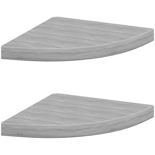  Kutne zidne police 2 kom siva boja betona 35 x 35 x 3,8 cm MDF Slike