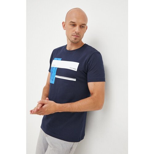 Lacoste Bombažna kratka majica mornarsko modra barva Slike